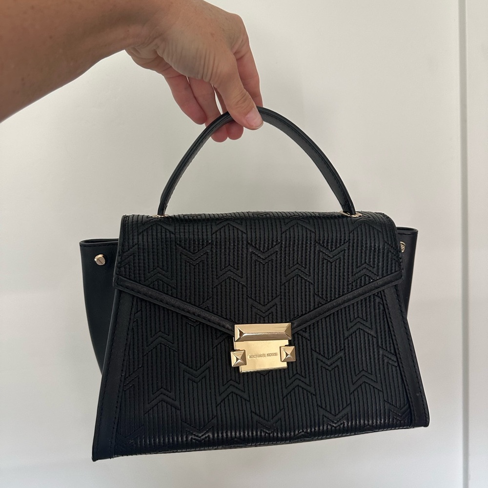 Michael Kors Black Satchel with Gold Accents